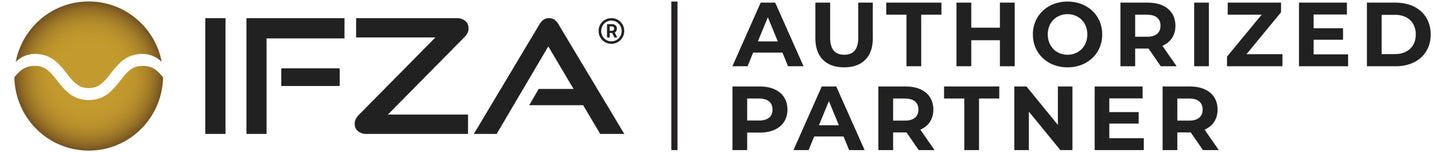 IFZA Authorized Partner logo with a gold oval and black text